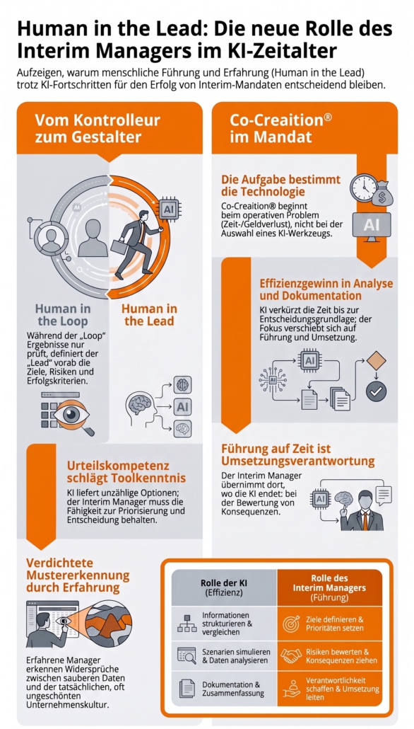 Human in the Lead: Warum erfahrene Interim Manager im KI-Zeitalter an Bedeutung gewinnen